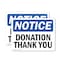 Signmission Donation Thank You, 10 in W x Rectangle, Plastic OS-2PACK-NS-P-710-L-11458 - alternate 1